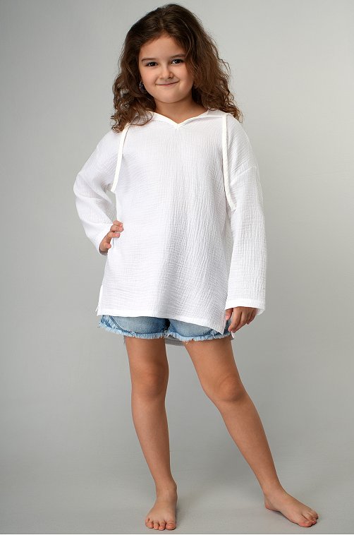 Детская хлопковая пляжная туника из муслина Happyfox