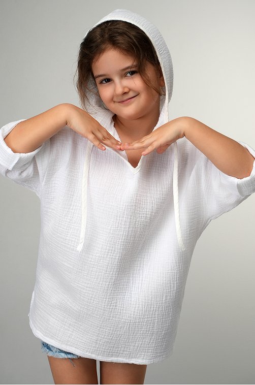 Детская хлопковая пляжная туника из муслина Happyfox