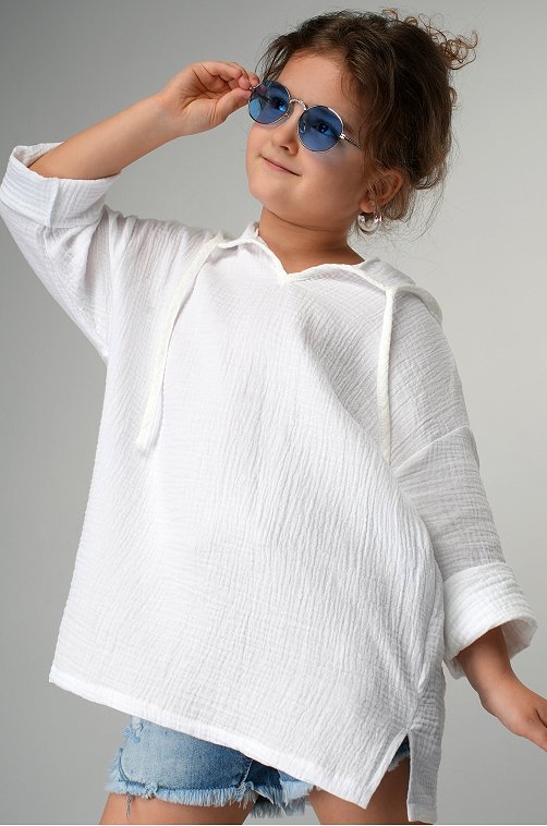 Детская хлопковая пляжная туника из муслина Happyfox