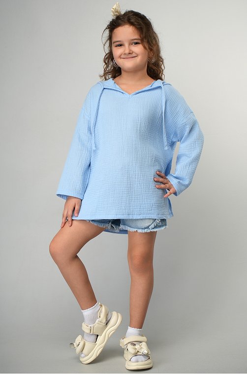 Детская хлопковая пляжная туника из муслина Happyfox