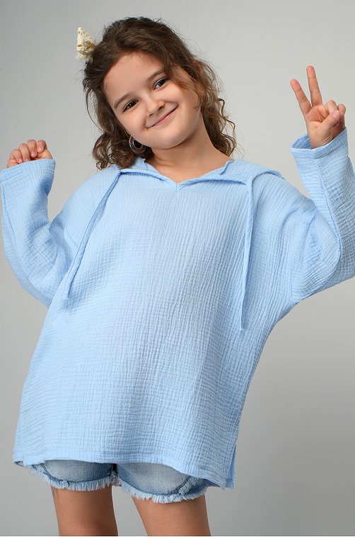 Детская хлопковая пляжная туника из муслина Happyfox