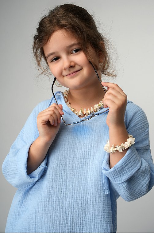 Детская хлопковая пляжная туника из муслина Happyfox