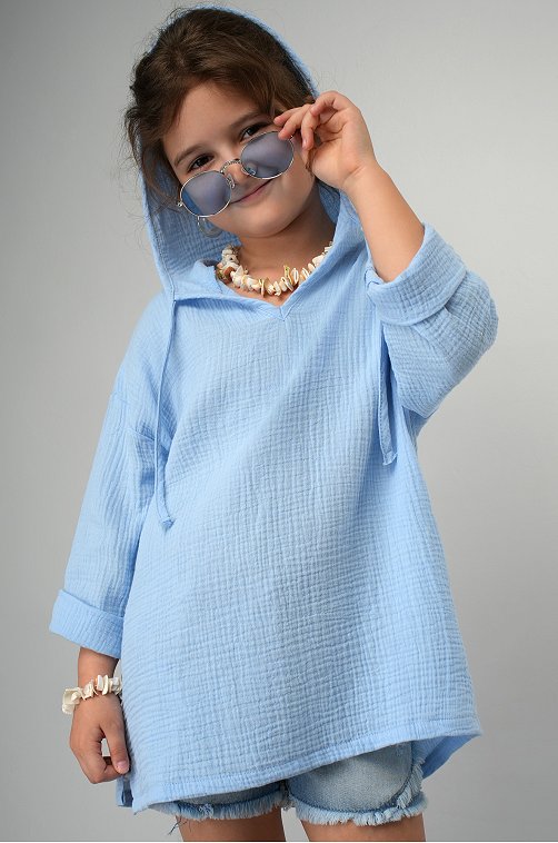 Детская хлопковая пляжная туника из муслина Happyfox