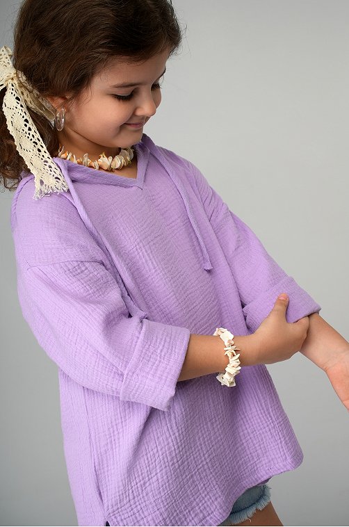 Детская хлопковая пляжная туника из муслина Happyfox