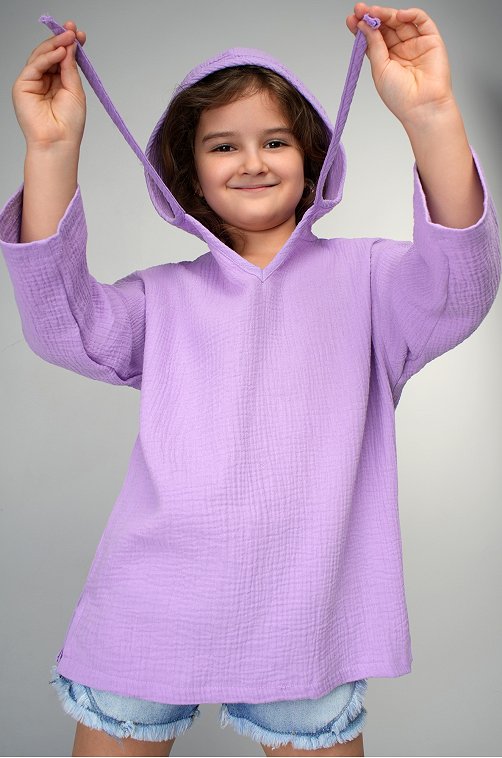 Детская хлопковая пляжная туника из муслина Happyfox