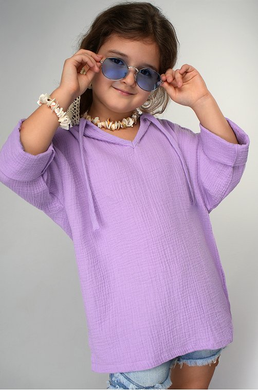 Детская хлопковая пляжная туника из муслина Happyfox