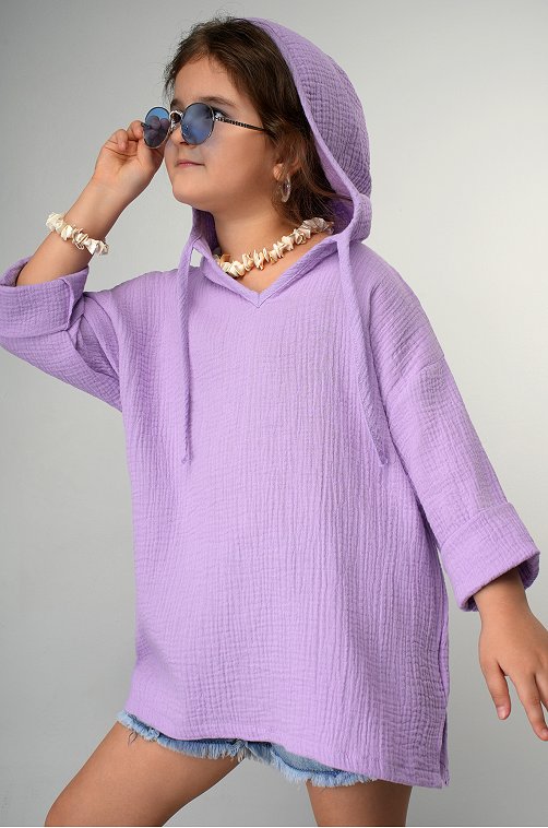 Детская хлопковая пляжная туника из муслина Happyfox