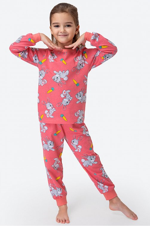 девочка пижама Хлопковая пижама для девочки Happyfox 6692130 розовый купить оптом в  HappyWear.ru
