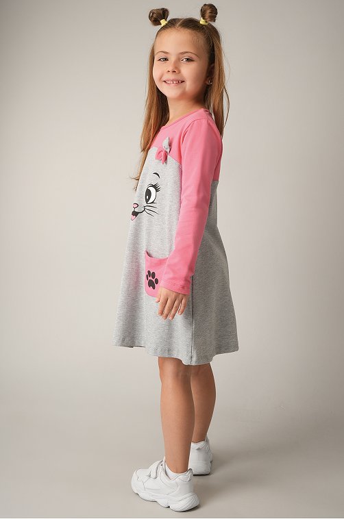 Хлопковое платье для девочки Happyfox
