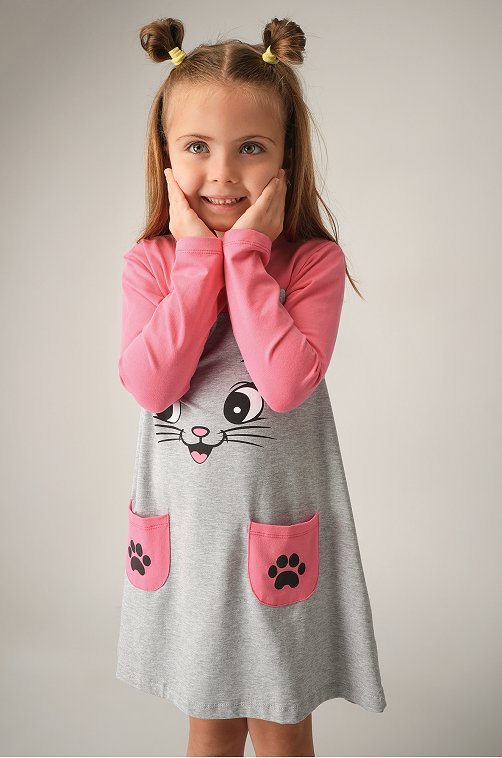 Хлопковое платье для девочки Happyfox