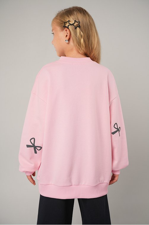 Свитшот оверсайз для девочки из футера трехнитки Happyfox
