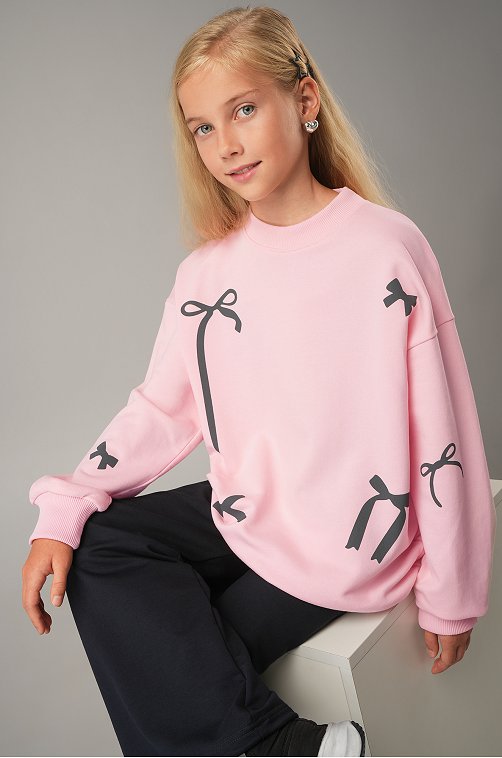 Свитшот оверсайз для девочки из футера трехнитки Happyfox