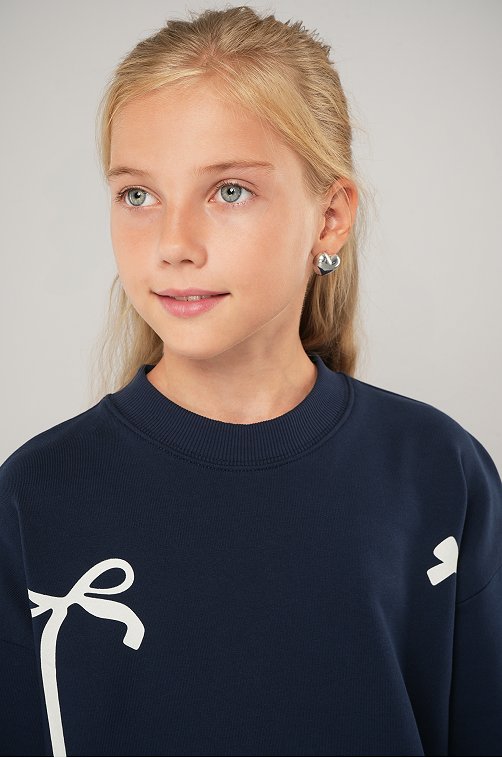 Свитшот оверсайз для девочки из футера трехнитки Happyfox