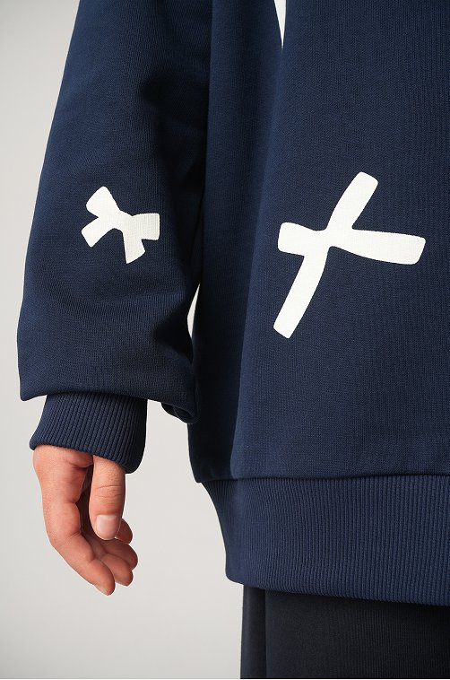 Свитшот оверсайз для девочки из футера трехнитки Happyfox