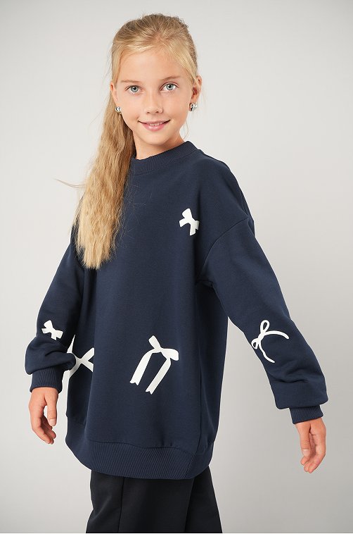 Свитшот оверсайз для девочки из футера трехнитки Happyfox