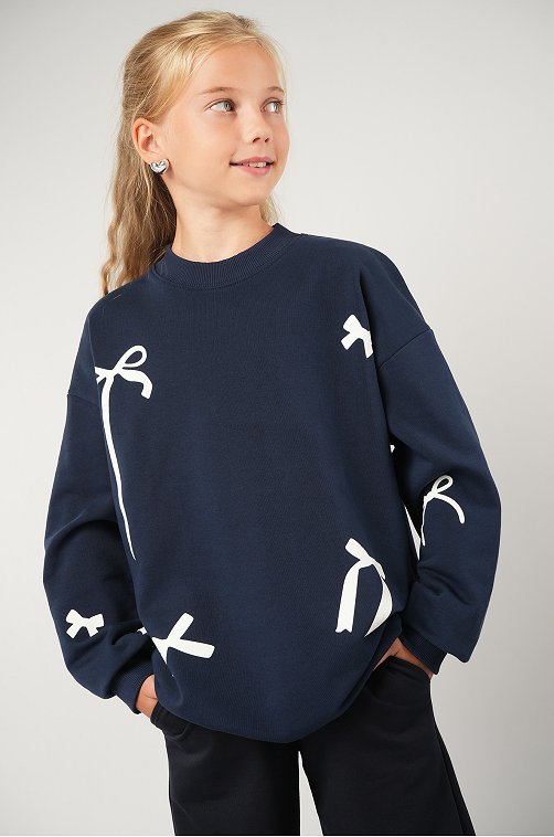 Свитшот оверсайз для девочки из футера трехнитки Happyfox