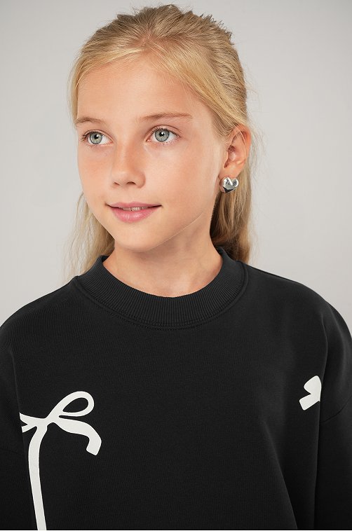 Свитшот оверсайз для девочки из футера трехнитки Happyfox