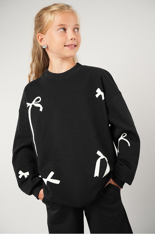 Свитшот оверсайз для девочки из футера трехнитки Happyfox