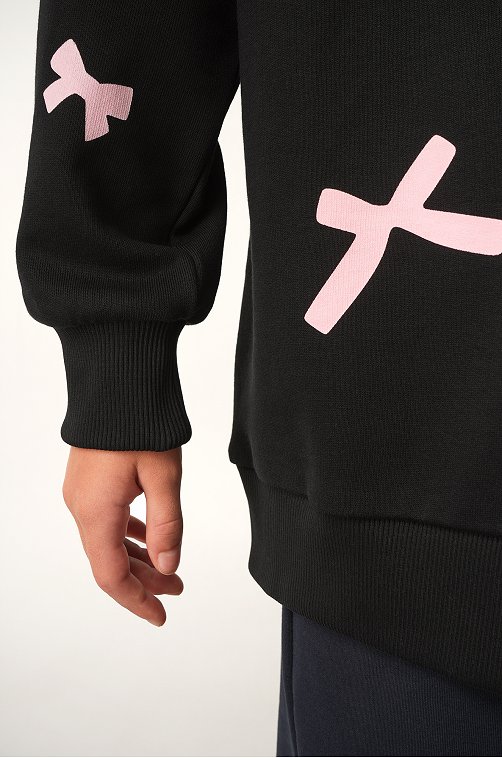 Свитшот оверсайз для девочки из футера трехнитки Happyfox