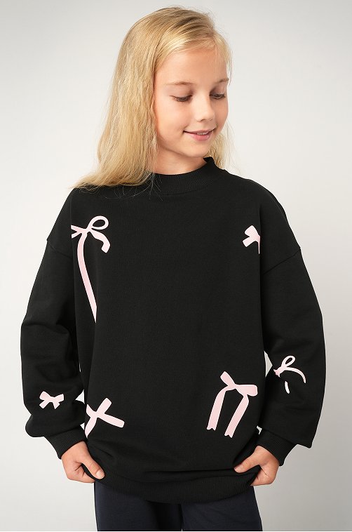 Свитшот оверсайз для девочки из футера трехнитки Happyfox