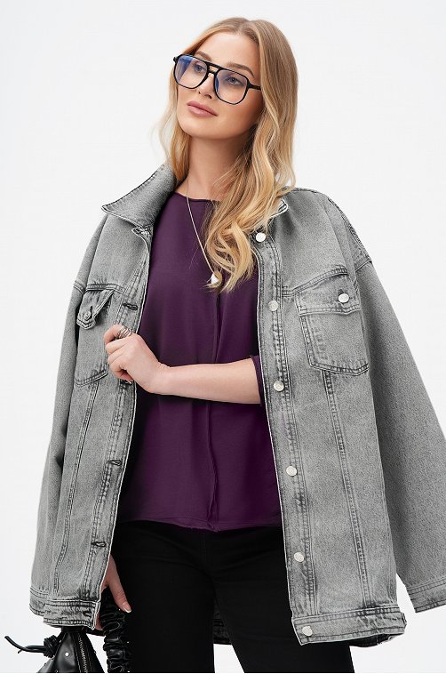 Женский лонгслив оверсайз из футера двухнитки Happyfox