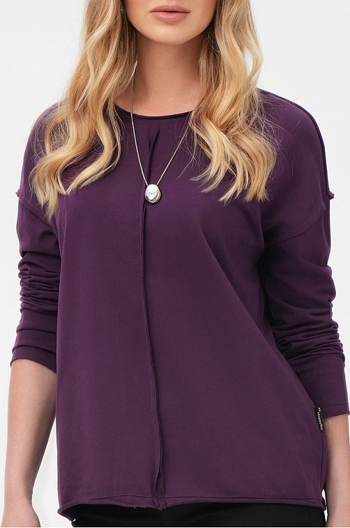 Женский лонгслив оверсайз из футера двухнитки Happyfox