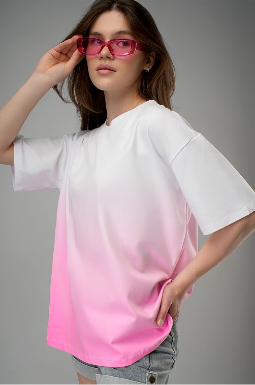 Женская хлопковая футболка оверсайз Happyfox