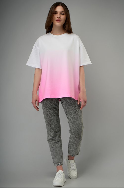 Женская хлопковая футболка оверсайз Happyfox