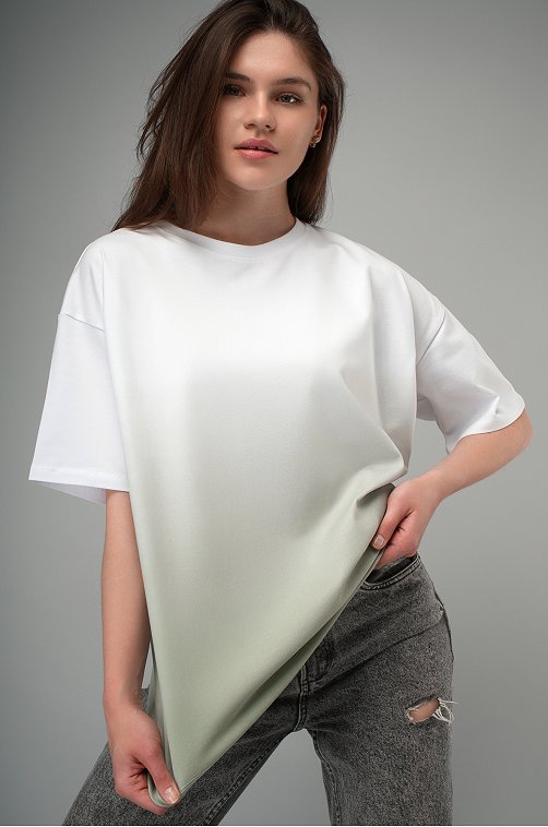 Женская хлопковая футболка оверсайз Happyfox