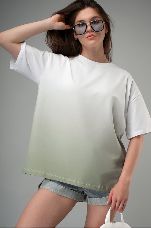 Женская хлопковая футболка оверсайз Happyfox