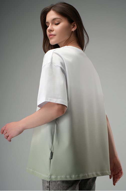 Женская хлопковая футболка оверсайз Happyfox