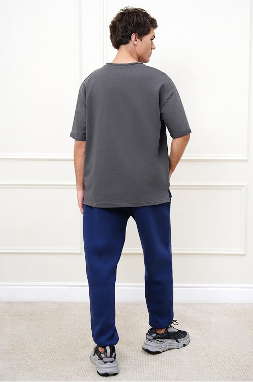 Мужская футболка оверсайз из футера двухнитки Happyfox