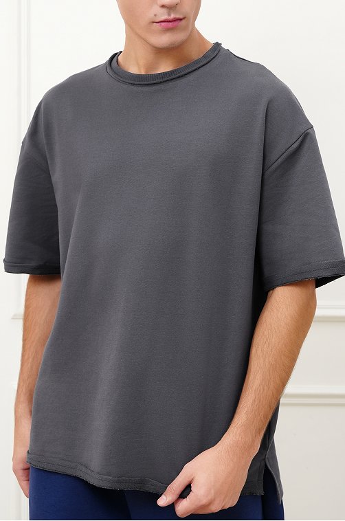 Мужская футболка оверсайз из футера двухнитки Happyfox