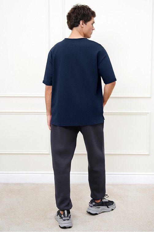 Мужская футболка оверсайз из футера двухнитки Happyfox