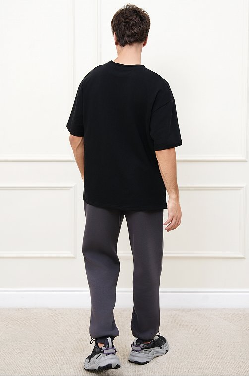 Мужская футболка оверсайз из футера двухнитки Happyfox