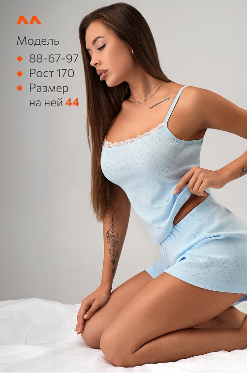 Женская пижама с шортами из ажурного хлопка Happyfox