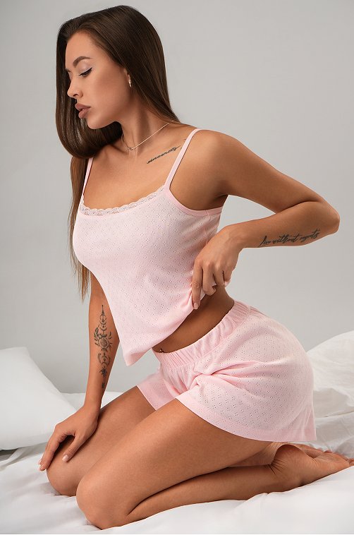 Женская пижама с шортами из ажурного хлопка Happyfox