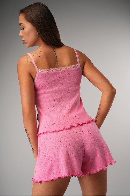 Женская пижама с шортами из ажурного хлопка Happyfox