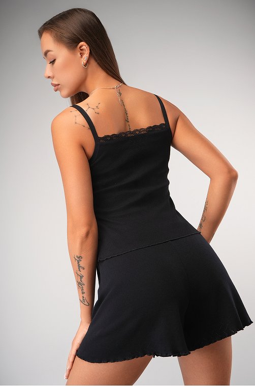 Женская пижама с шортами из ажурного хлопка Happyfox