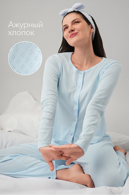 Женская пижама с брюками из ажурного хлопка Happyfox