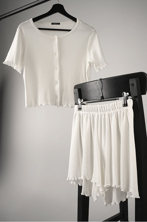 Женская пижама с шортами из ажурного хлопка Happyfox