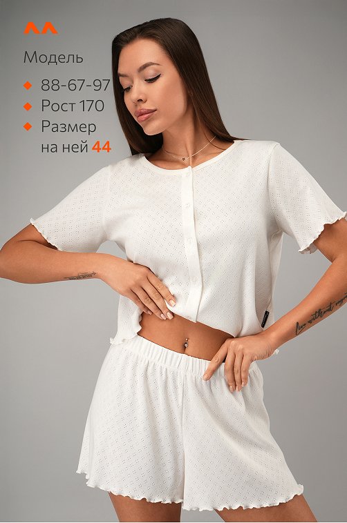 Женская пижама с шортами из ажурного хлопка Happyfox