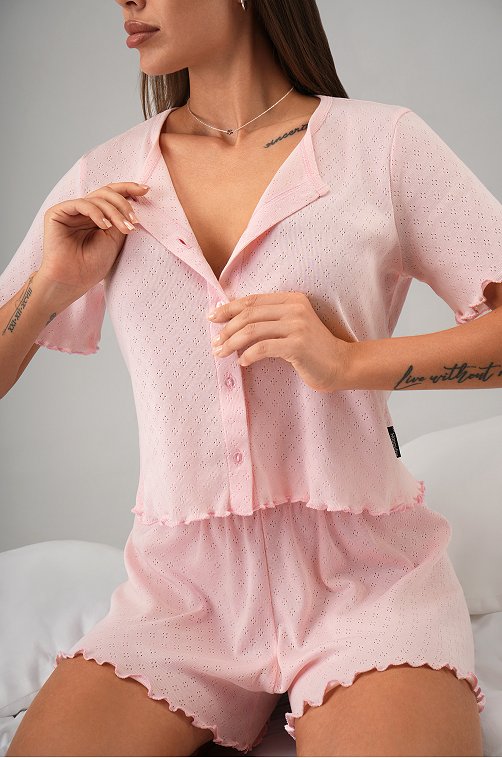 Женская пижама с шортами из ажурного хлопка Happyfox