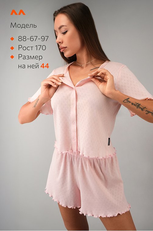 Женская пижама с шортами из ажурного хлопка Happyfox