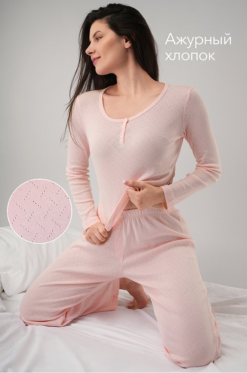 Женская пижама с брюками из ажурного хлопка Happyfox