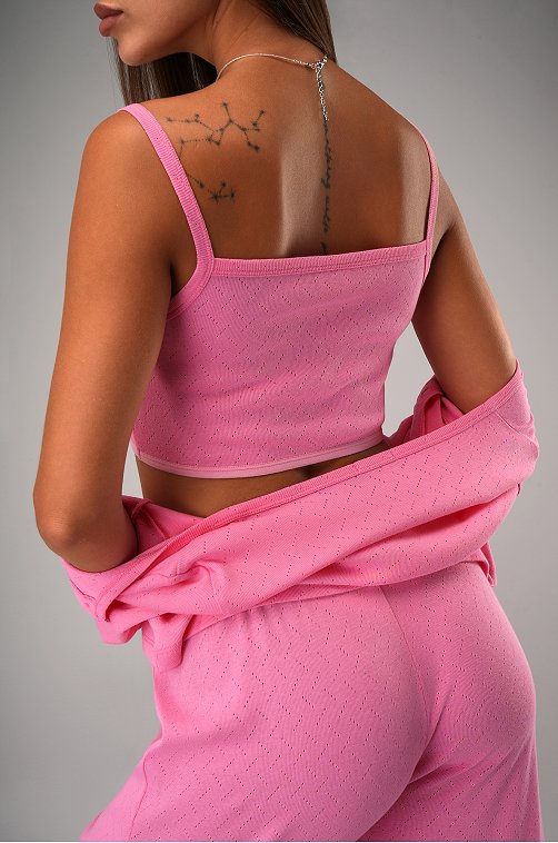 Женская пижама - тройка из ажурного хлопка Happyfox