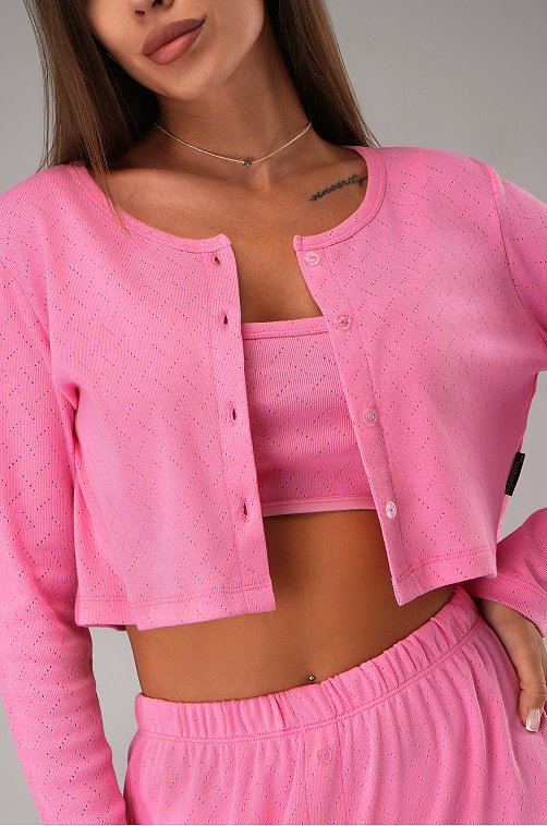 Женская пижама - тройка из ажурного хлопка Happyfox