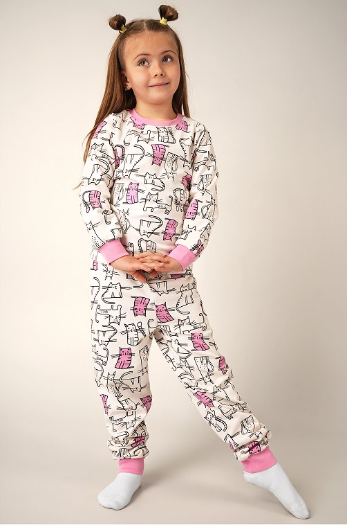 Пижама из футера с начесом для девочки Happyfox