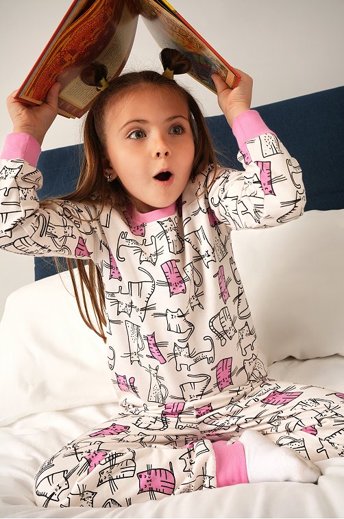 Пижама из футера с начесом для девочки Happyfox