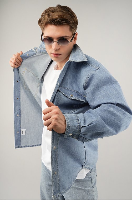 Мужская джинсовая рубашка Happyfox